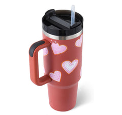 Steel Spill Proof Vacuum Coffee Cup Tumbler With Lid Tapered Mug Gifts For Valentine Lover